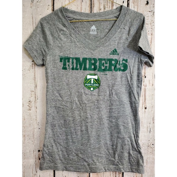 adidas Tops - Adidas Women's Medium Portland Timbers Short Sleeve V‑Neck T‑Shirt Tee Shirt NEW